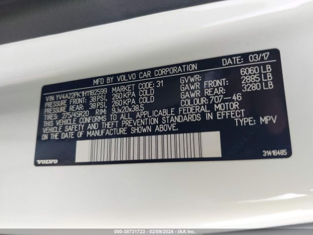 YV4A22PK1H1182599 Volvo Xc90 T6 Momentum