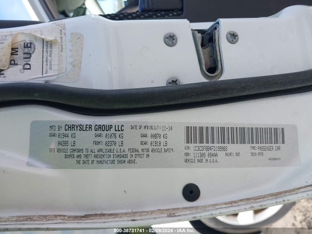 Dodge DART SXT 2015 1C3CDFBB4FD199983 Image 9