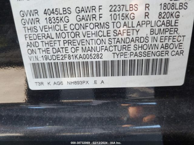 19UDE2F81KA005282 Acura Ilx Premium   A-spec Packages/technology   A-spec Packages