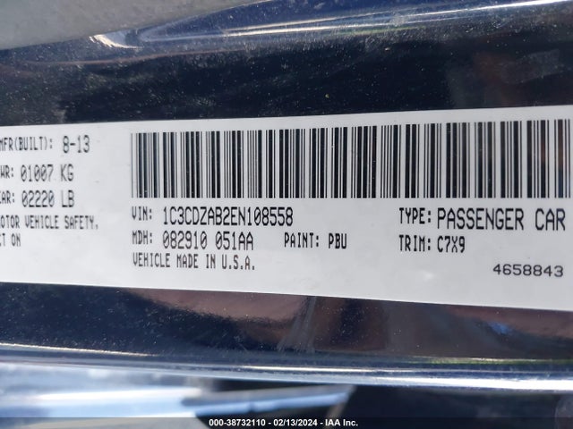 Dodge AVENGER SE 2014 1C3CDZAB2EN108558 Image 9