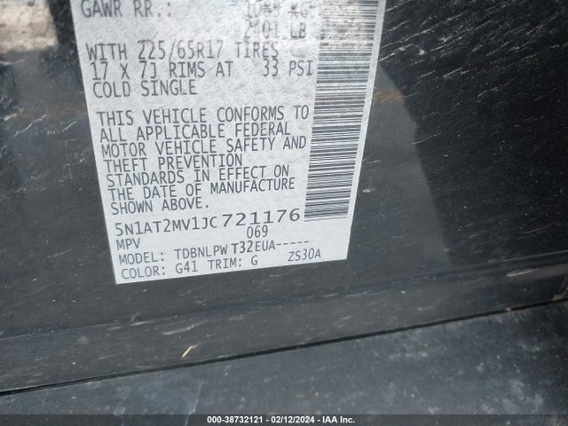Nissan ROGUE S 2018 5N1AT2MV1JC721176 Image 9