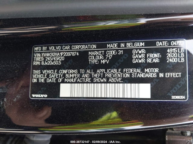 Volvo Xc40 B4 Ultimate Bright Theme 2023 YV4K92HA1P2097874 Image 9