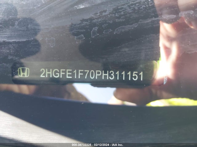 Honda Civic Ex /ex W/o Bsi 2023 2HGFE1F70PH311151 Image 9