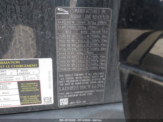 2019 JAGUAR I-PACE SADHB2S18K1F66314 Photo 8