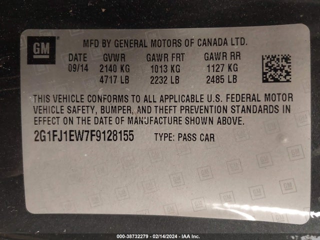 Chevrolet CAMARO 2SS 2015 2G1FJ1EW7F9128155 Image 9