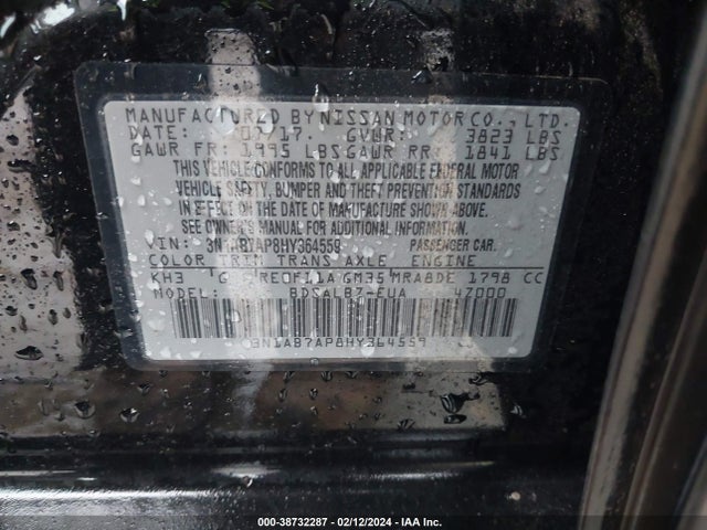 Nissan SENTRA S 2017 3N1AB7AP8HY364559 Image 9