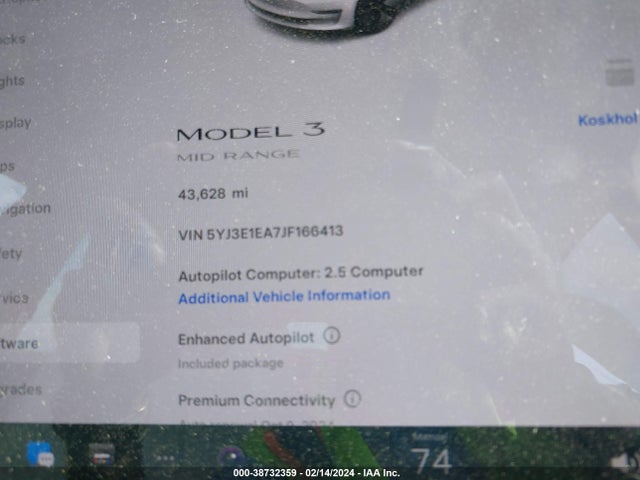 Tesla Model 3 Long Range/mid Range 2018 5YJ3E1EA7JF166413 Image 7