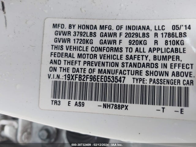 Honda Civic Ex-l 2014 19XFB2F96EE053547 Image 9