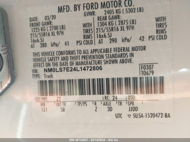 NM0LS7E24L1472806 Ford Transit Connect Xl