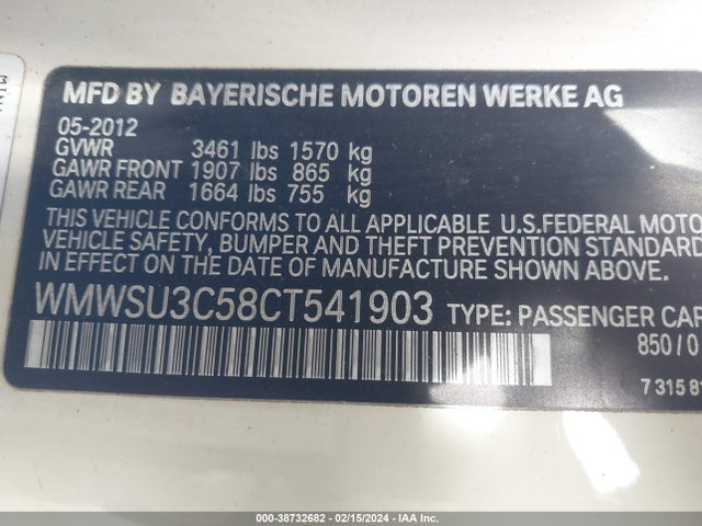 2012 MINI COOPER WMWSU3C58CT541903 Photo 8