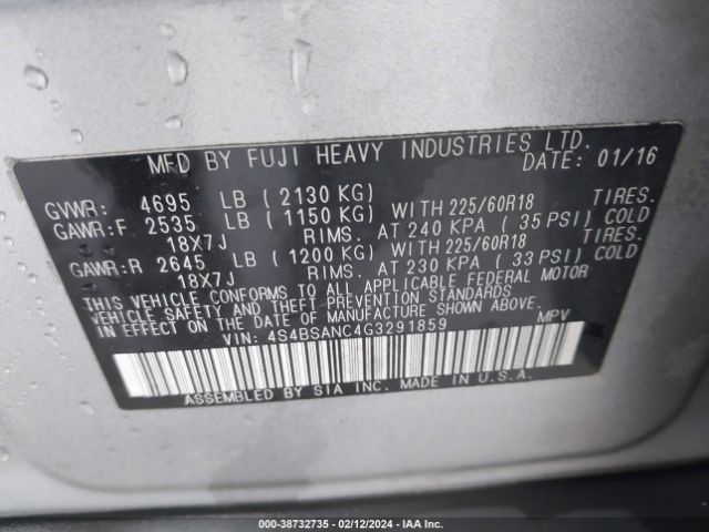 4S4BSANC4G3291859 Subaru Outback 2.5i Limited