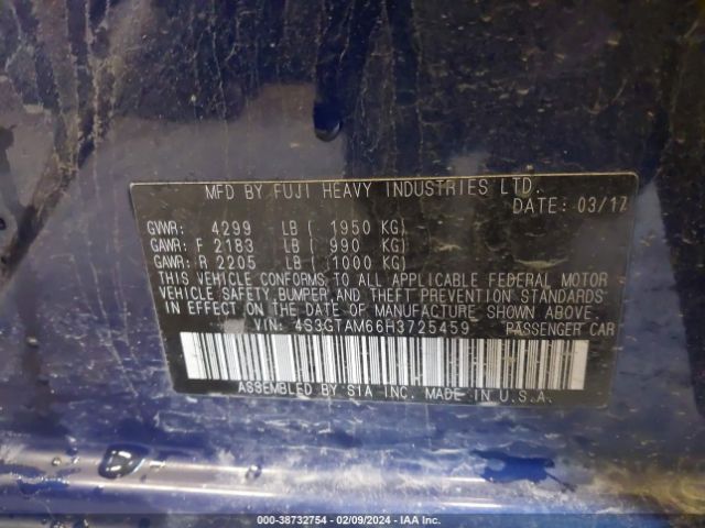 4S3GTAM66H3725459 Subaru Impreza 2.0i Sport