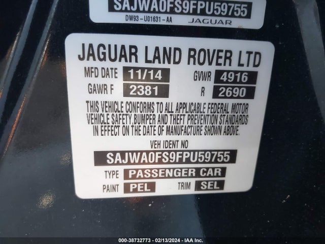 2015 JAGUAR XF SAJWA0FS9FPU59755 Photo 8