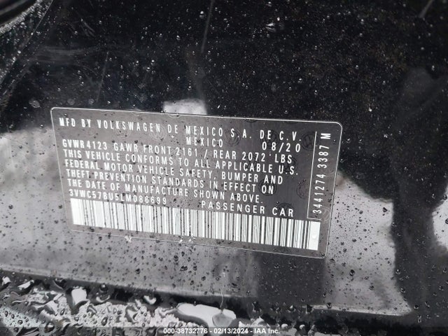 3VWC57BU5LM086699 Volkswagen Jetta 1.4t R-line/1.4t S/1.4t Se