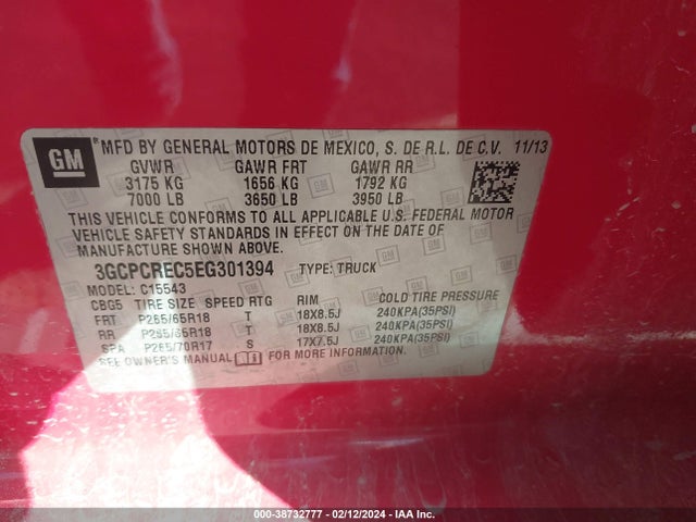Chevrolet Silverado 1500 1lt 2014 3GCPCREC5EG301394 Image 9