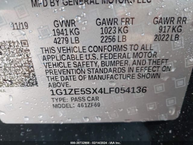 1G1ZE5SX4LF054136 Chevrolet Malibu Fwd Premier