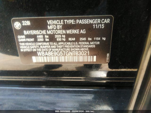 WBA8E9G57GNT83021 BMW 328I