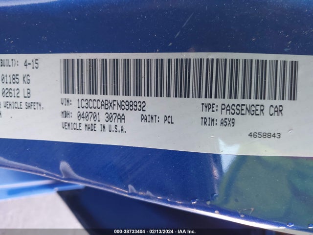 Chrysler 200 Limited 2015 1C3CCCABXFN698932 Image 9