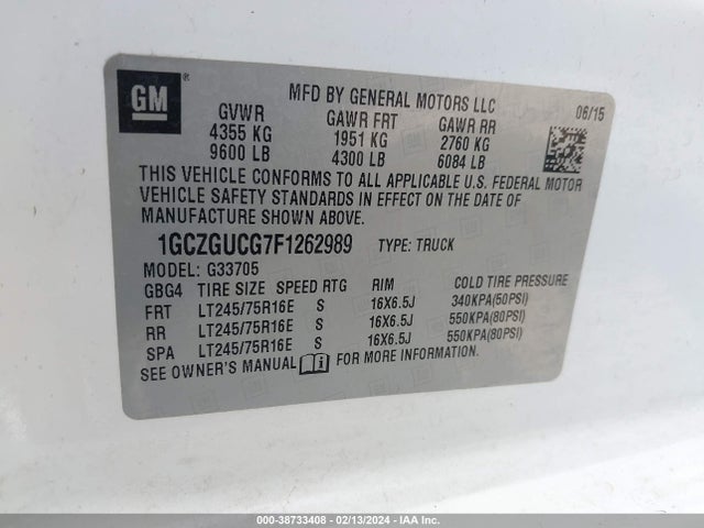 Chevrolet Express 3500 Work Van 2015 1GCZGUCG7F1262989 Image 9