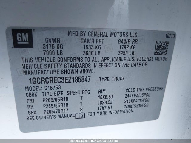 Chevrolet Silverado 1500 1lt 2014 1GCRCREC3EZ185847 Image 9