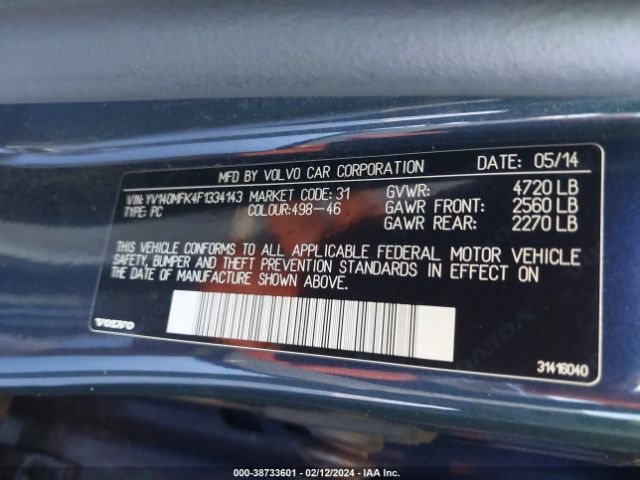YV140MFK4F1334143 Volvo S60 T5 Premier