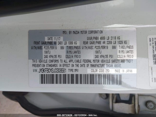 Mazda Cx-5 Touring 2018 JM3KFBCM3J0308581 Image 9