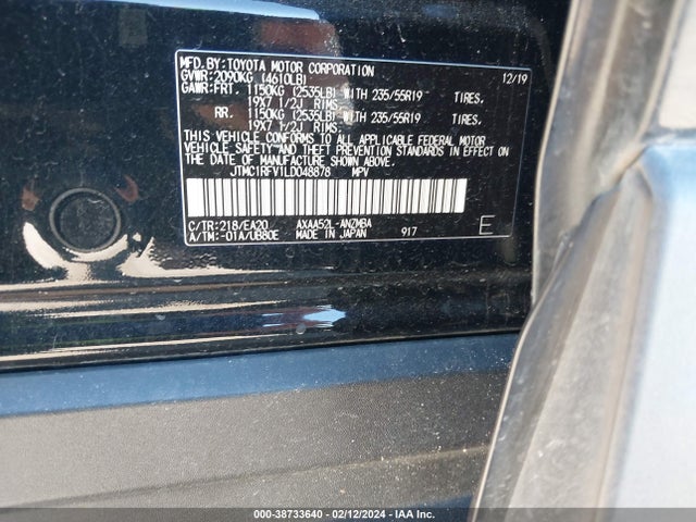 Toyota Rav4 Xle Premium 2020 JTMC1RFV1LD048878 Image 9