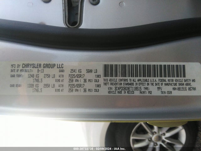 Dodge Journey Sxt 2014 3C4PDDBG9ET118515 Image 9