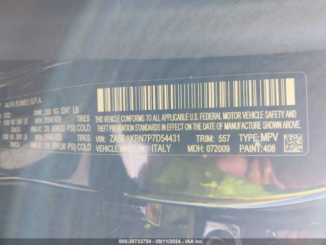 ZASPAKBN7P7D54431 Alfa Romeo Stelvio Veloce Awd