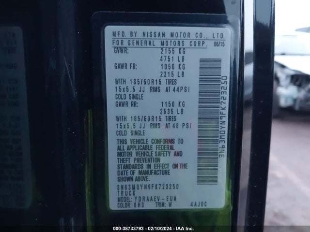 Chevrolet City Express 1ls 2015 3N63M0YN9FK723250 Image 9