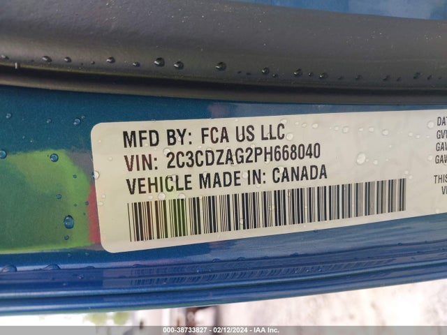 Dodge Challenger Sxt 2023 2C3CDZAG2PH668040 Image 9