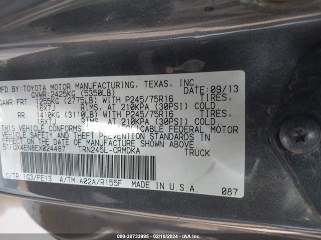 Toyota TACOMA 2014 5TFUX4EN8EX024487 Image 9