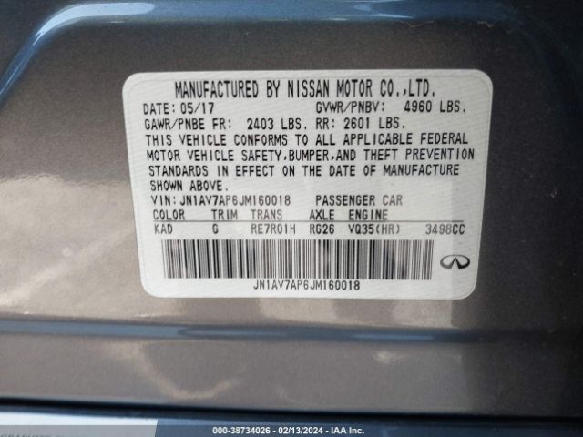 JN1AV7AP6JM160018 Infiniti Q50 Hybrid Luxe