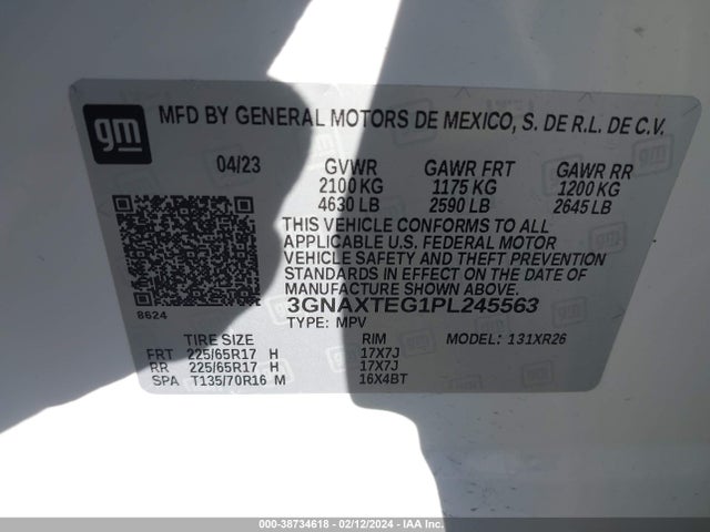 Chevrolet Equinox Awd 2fl 2023 3GNAXTEG1PL245563 Image 9
