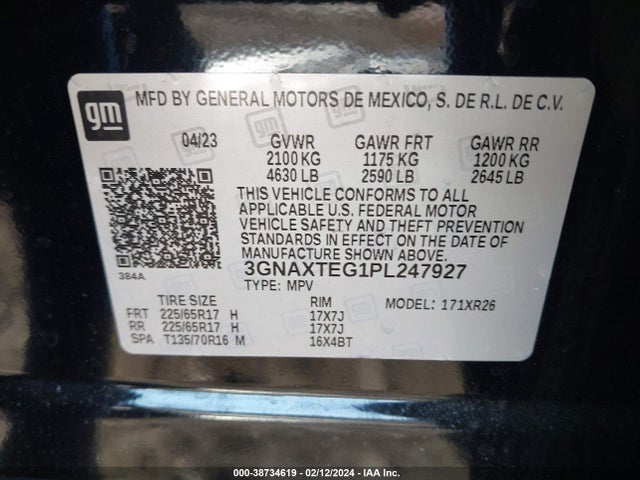 Chevrolet Equinox Awd 2fl 2023 3GNAXTEG1PL247927 Image 9