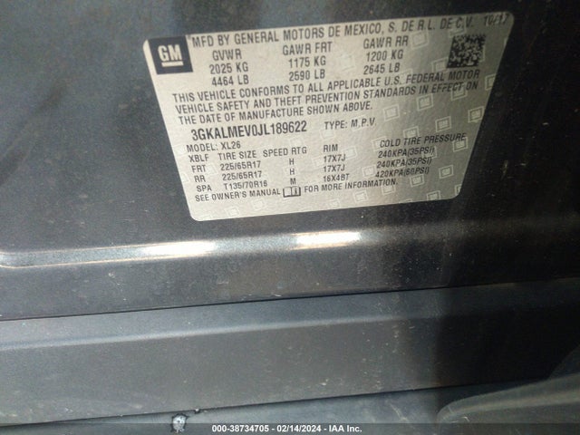 GMC Terrain Sle 2018 3GKALMEV0JL189622 Image 9