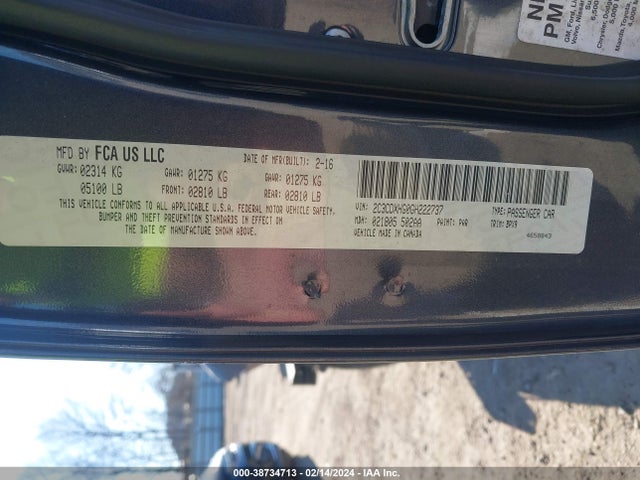 Dodge Charger Sxt 2016 2C3CDXHG0GH222737 Image 9