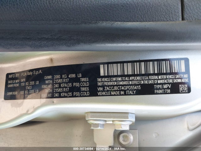 ZACCJBCT4GPD55415 Jeep Renegade Trailhawk
