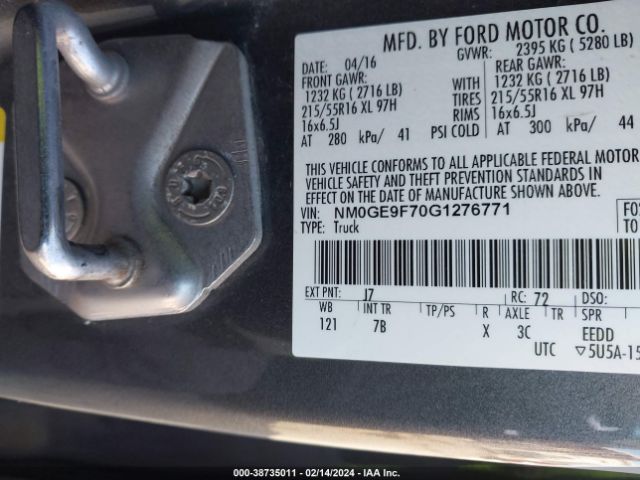 NM0GE9F70G1276771 Ford Transit Connect Xlt