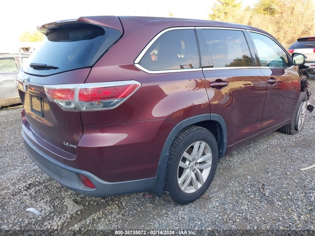 Toyota Highlander Le V6 2015 5TDBKRFH4FS107224 Image 4