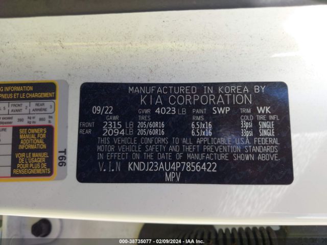 KNDJ23AU4P7856422 KIA SOUL S