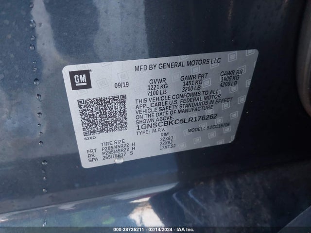 Chevrolet Tahoe 2wd Lt 2020 1GNSCBKC5LR176262 Image 9