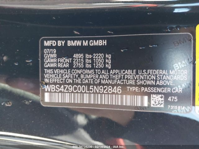 WBS4Z9C00L5N92846 BMW M4