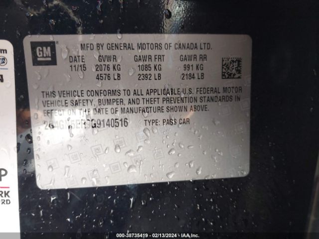 2G4GN5ER9G9140516 Buick Regal Turbo/e-assist Premium I