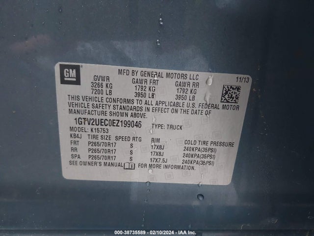 GMC Sierra 1500 Sle 2014 1GTV2UEC0EZ199046 Image 9