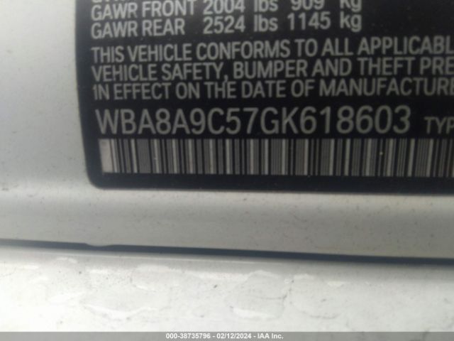 WBA8A9C57GK618603 BMW 320i