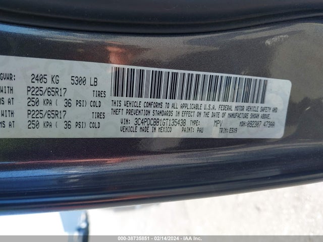 Dodge Journey Sxt 2016 3C4PDCBB1GT135438 Image 9