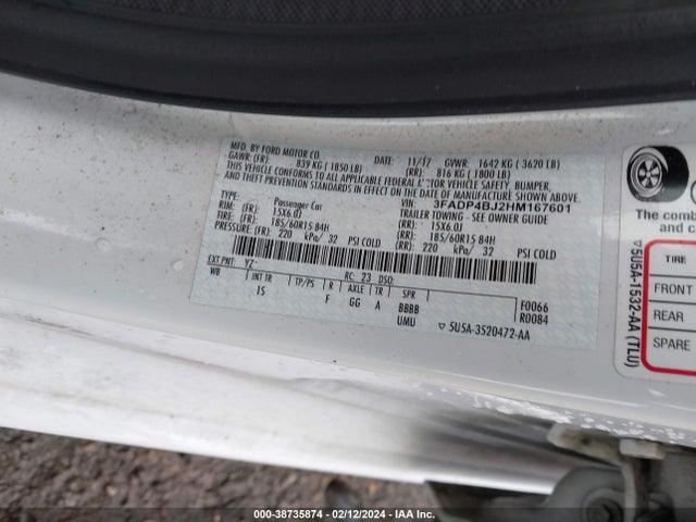Ford FIESTA SE 2017 3FADP4BJ2HM167601 Image 9