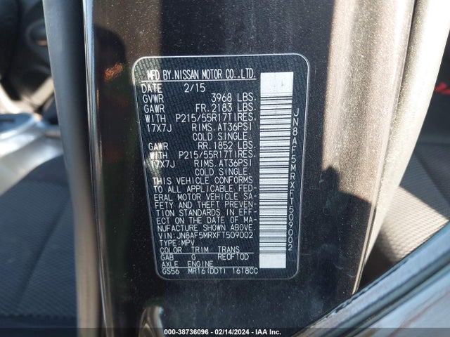 Nissan JUKE S 2015 JN8AF5MRXFT509002 Image 9