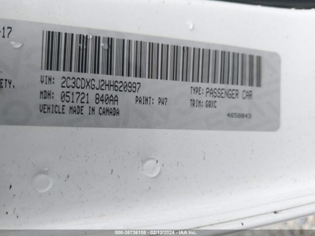 2C3CDXGJ2HH620997 Dodge Charger R/t Scat Pack Rwd